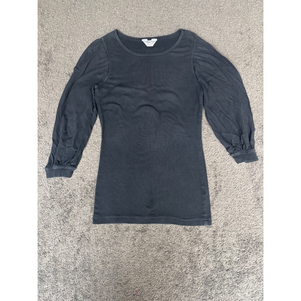 Hardtalk Sweater Women's Size Small Black Knit Crew Neck Long Sleeve Pullover